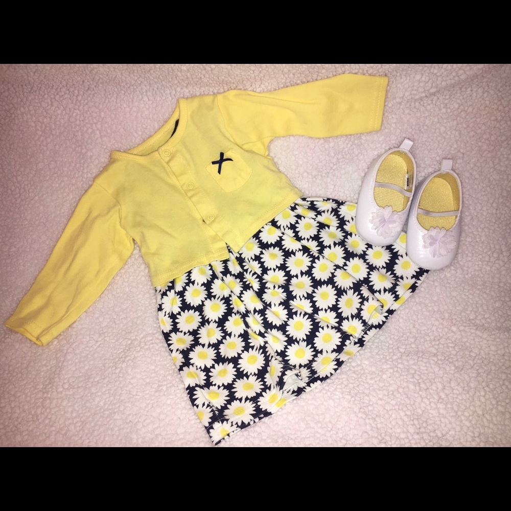 Dress with Shoes and Sweater